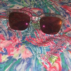 Pink lensed Lilly Pulitzer sunglasses
